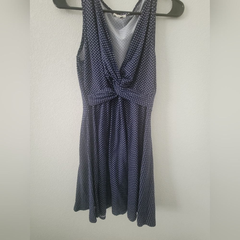 Navy blue polka dot dress